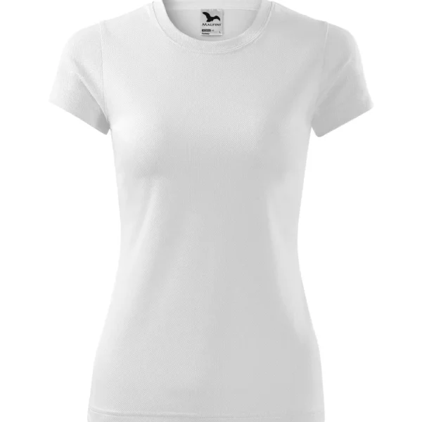 personalizowana koszulka damska sportowa w kolorze białym