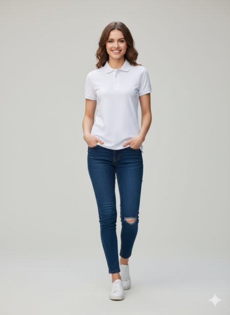 kobieta w polo kobieta w koszulce personalizowanej